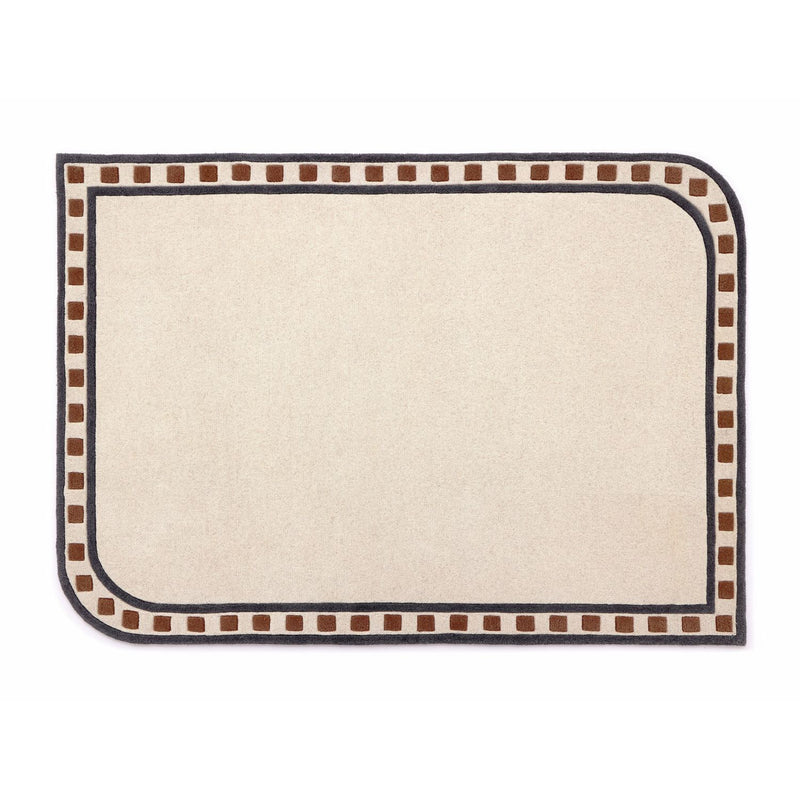 Origin Borderline White Wool  Rug - 160x230cm