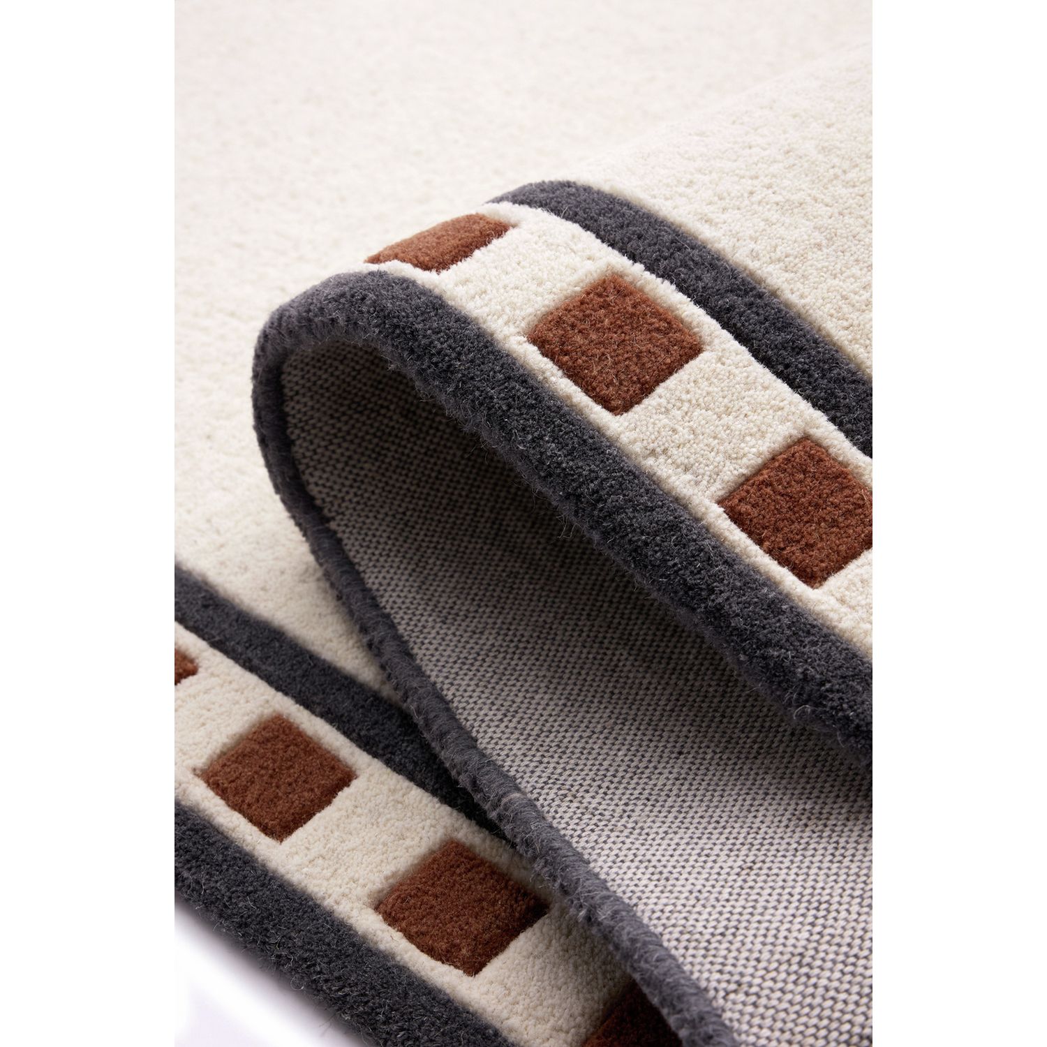 Origin Borderline White Wool  Rug - 160x230cm