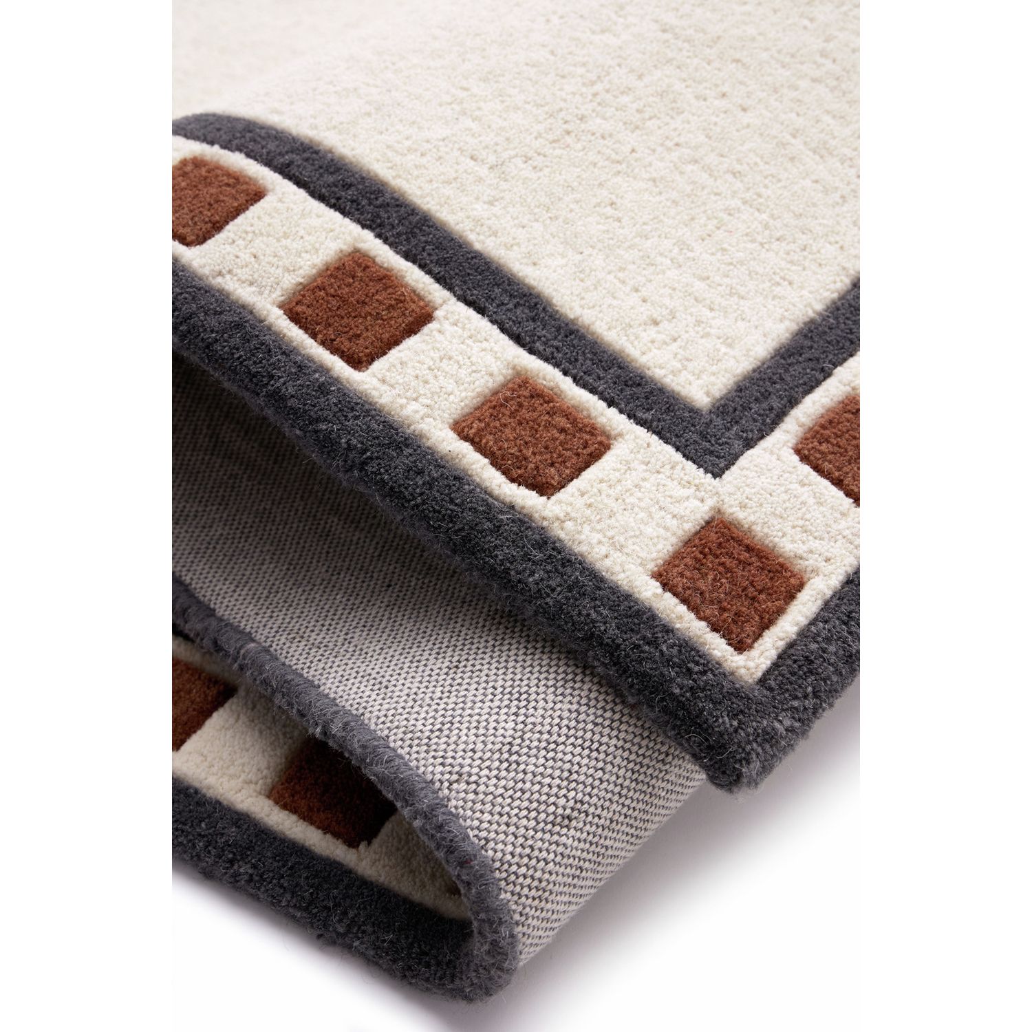 Origin Borderline White Wool  Rug - 160x230cm