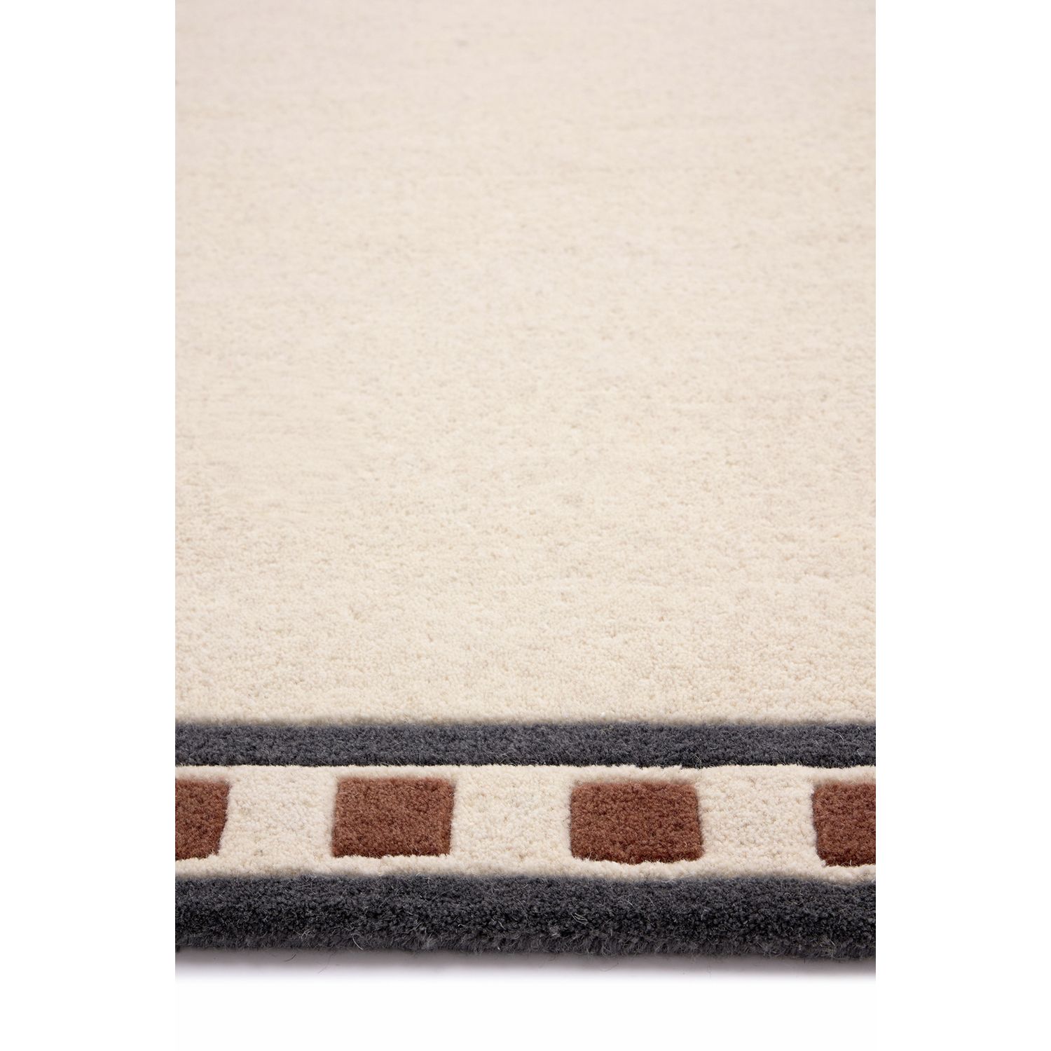 Origin Borderline White Wool  Rug - 160x230cm