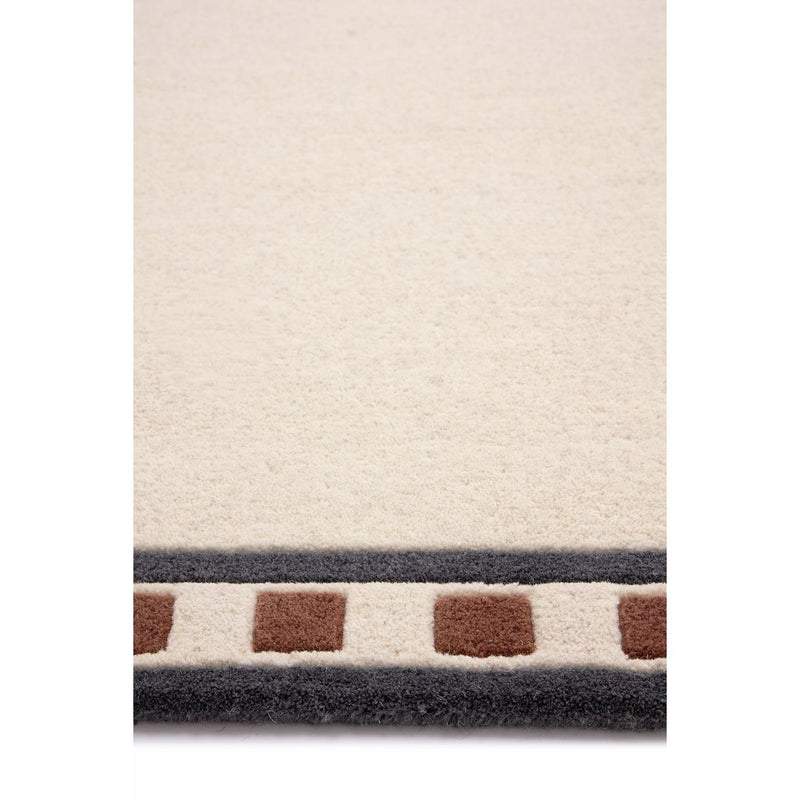 Origin Borderline White Wool  Rug - 160x230cm