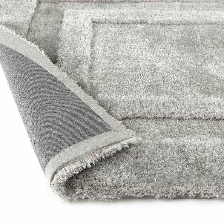Origin Frame silver shaggy rug 120x170cm (British brand)