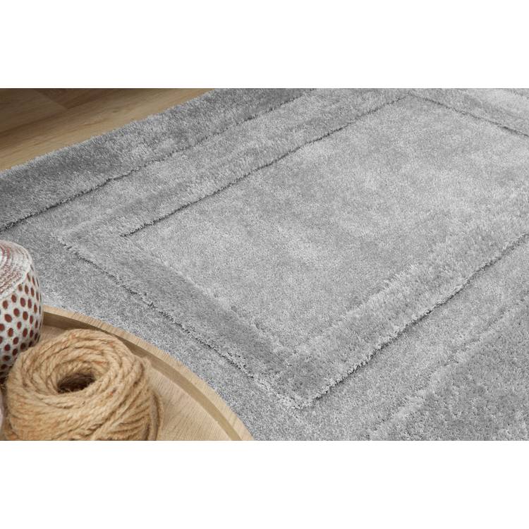 Origin Frame silver shaggy rug 120x170cm (British brand)