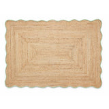 Origin scalloped edge green rug 160x230cm, imported from the UK