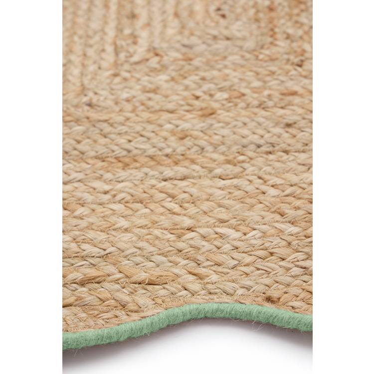 Origin scalloped edge green rug 160x230cm, imported from the UK