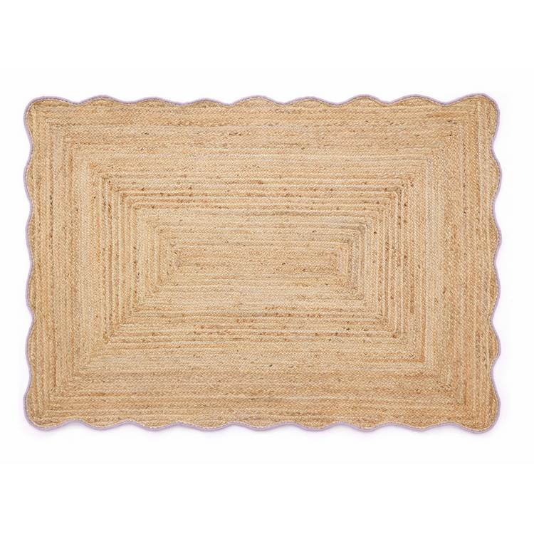 Origin jute rug lilac scalloped edge 120x170cm - British product
