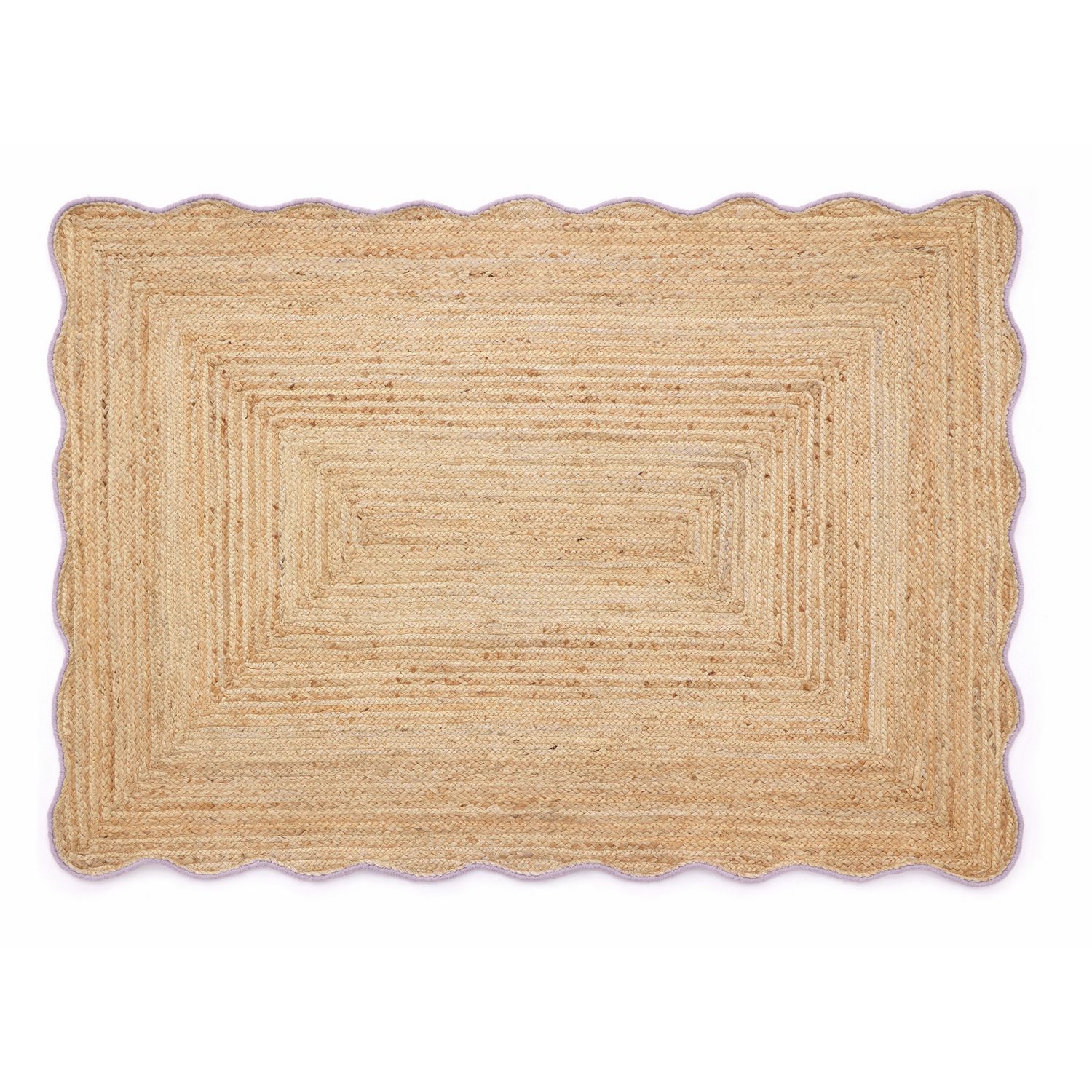 Origin Jute Scalloped Edge Lilac  Rug - 160x230cm