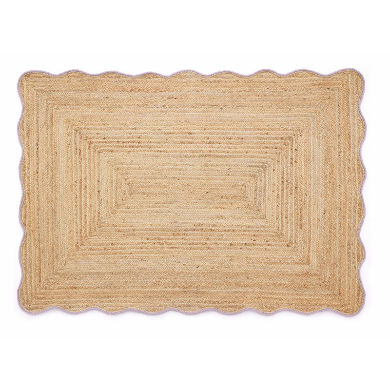 Origin Jute Scalloped Edge Lilac  Rug - 160x230cm