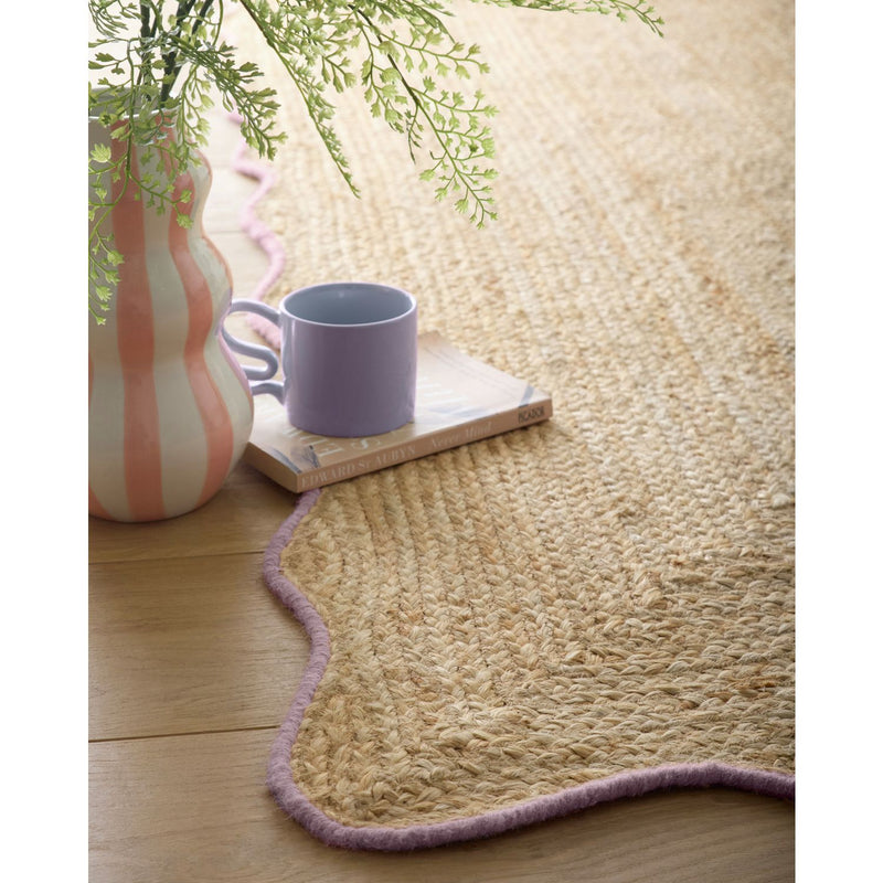 Origin Jute Scalloped Edge Lilac  Rug - 160x230cm