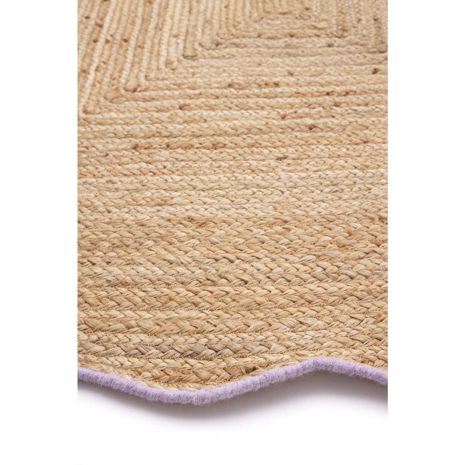 Origin Jute Scalloped Edge Lilac  Rug - 160x230cm