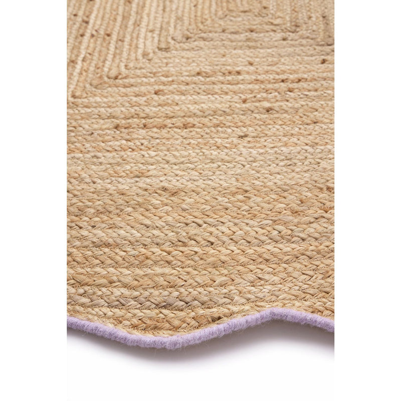 Origin Jute Scalloped Edge Lilac  Rug - 160x230cm