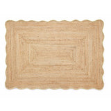 Origin jute short pile rug yellow scalloped edge 120x170cm, imported from the UK