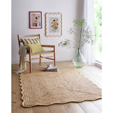 Origin Jute Scalloped Edge Yellow  Rug - 160x230cm