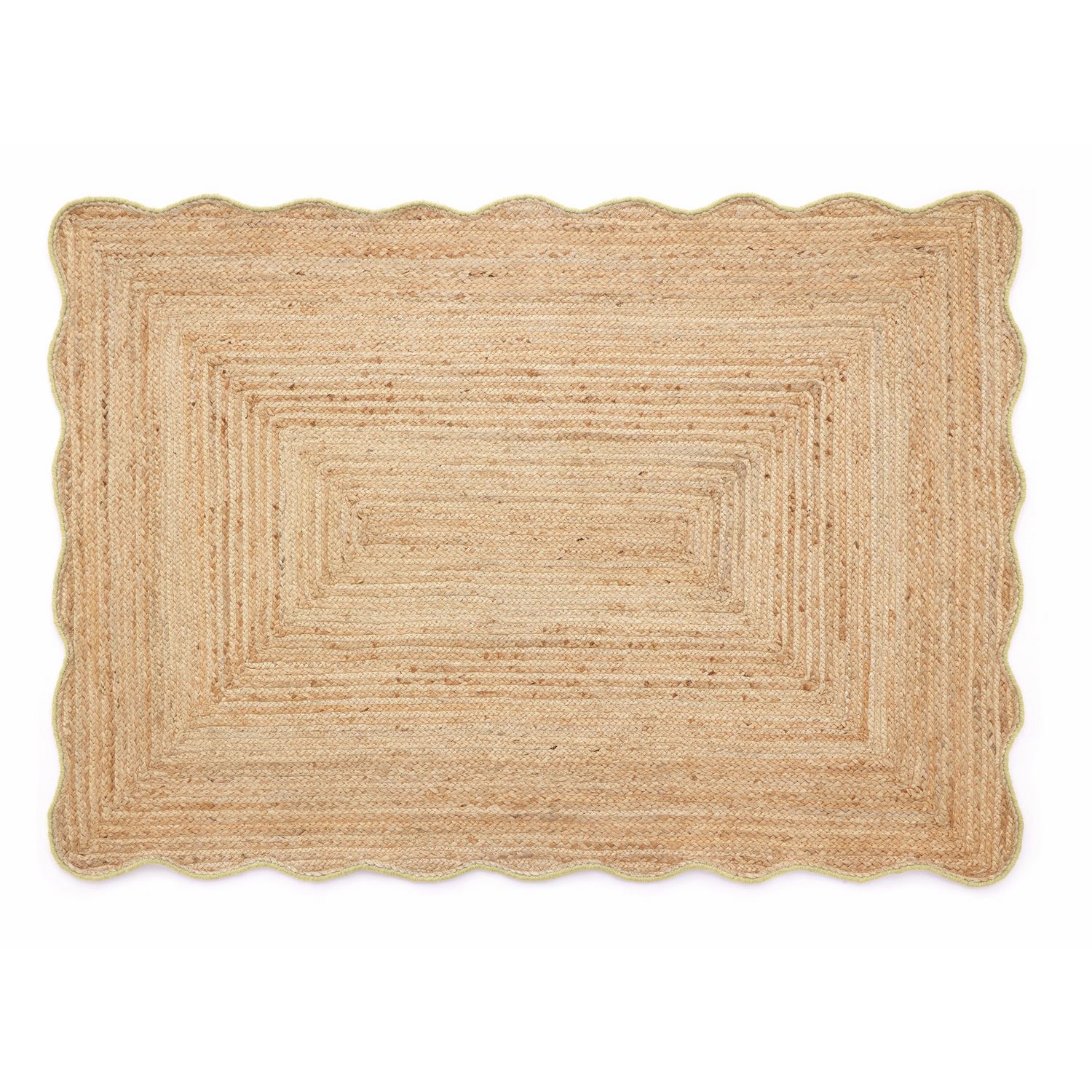 Origin Jute Scalloped Edge Yellow  Rug - 160x230cm
