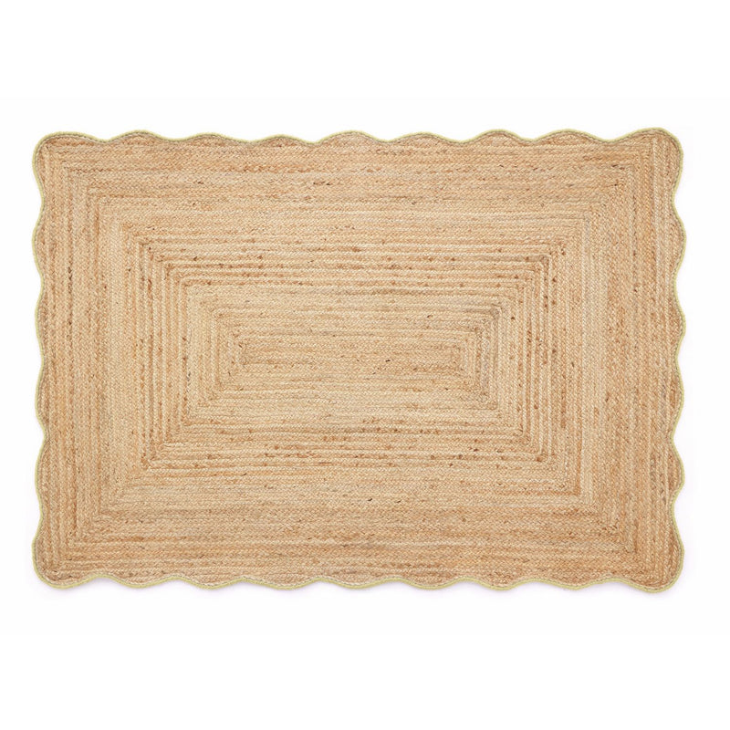 Origin Jute Scalloped Edge Yellow  Rug - 160x230cm