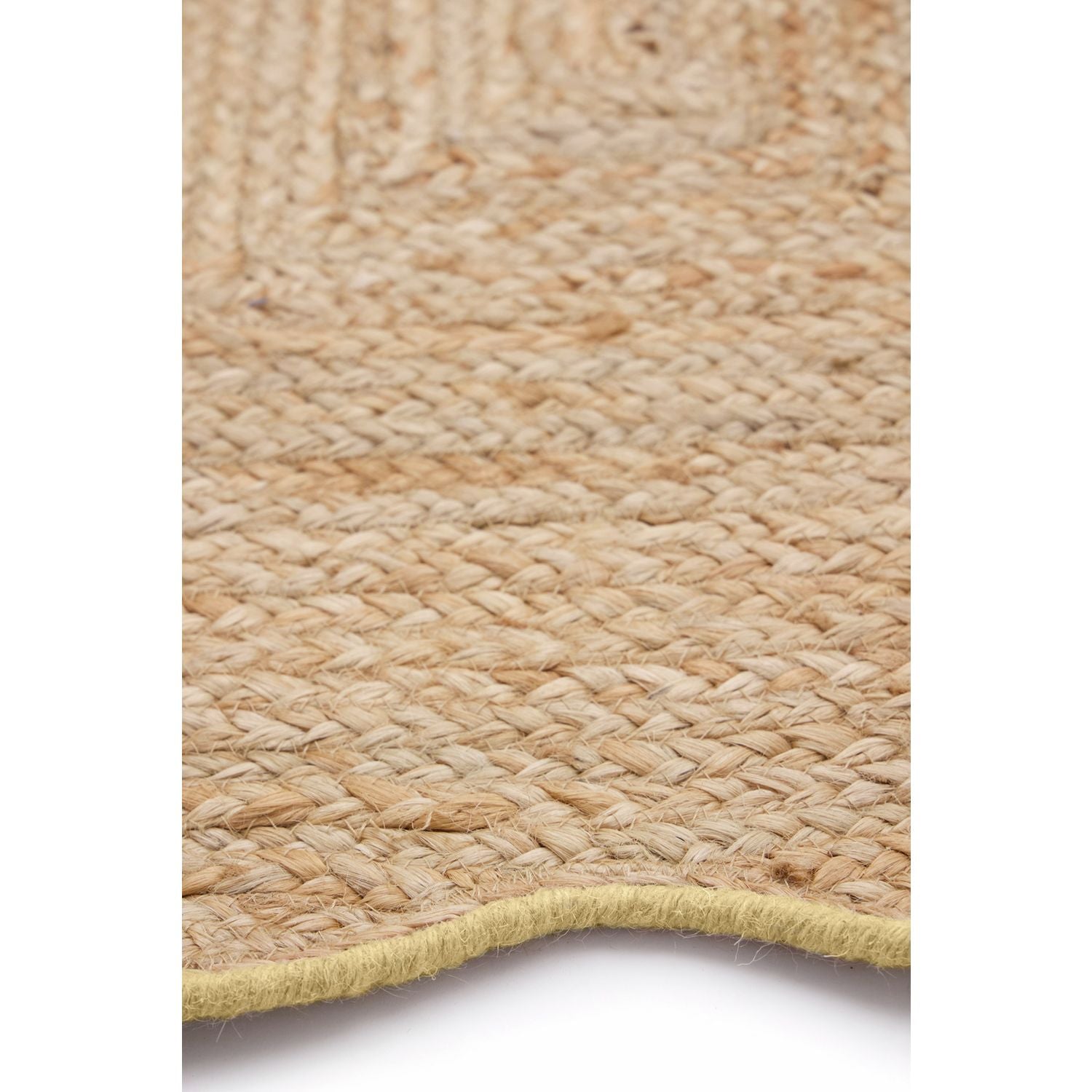 Origin Jute Scalloped Edge Yellow  Rug - 160x230cm