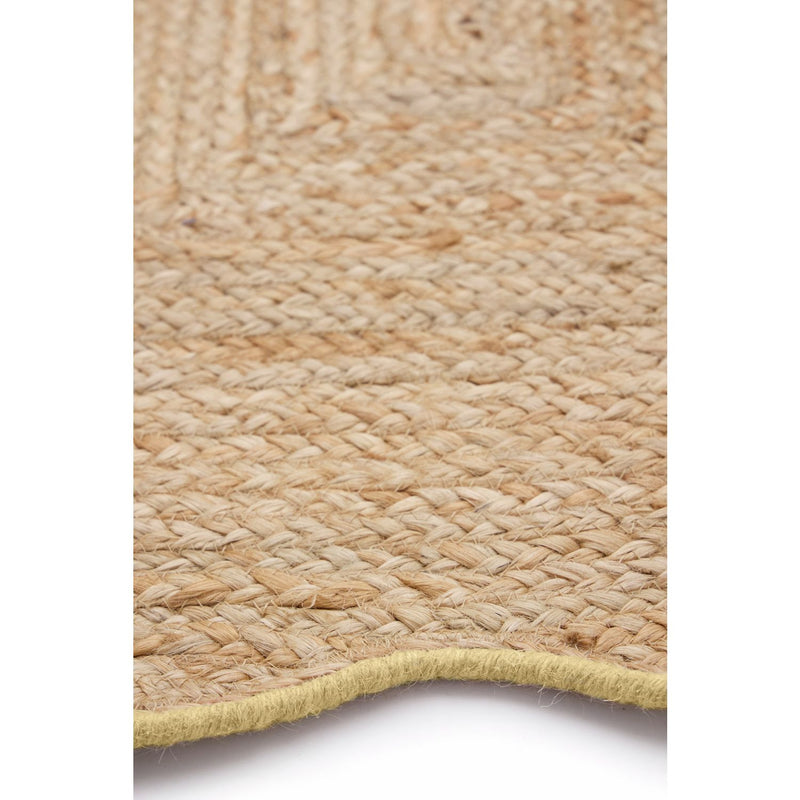 Origin Jute Scalloped Edge Yellow  Rug - 160x230cm