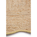 Origin Jute Scalloped Edge Yellow  Rug - 160x230cm