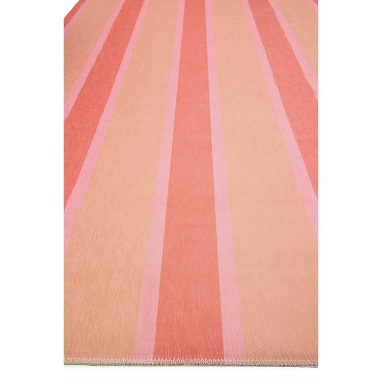 Origin washable stripe pink rug 80x150cm, imported from the UK