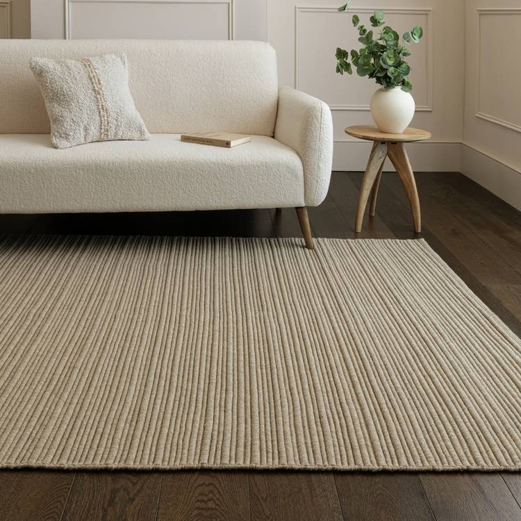 Asiatic Ravine Sand wool flatweave rug 120x170cm, UK version