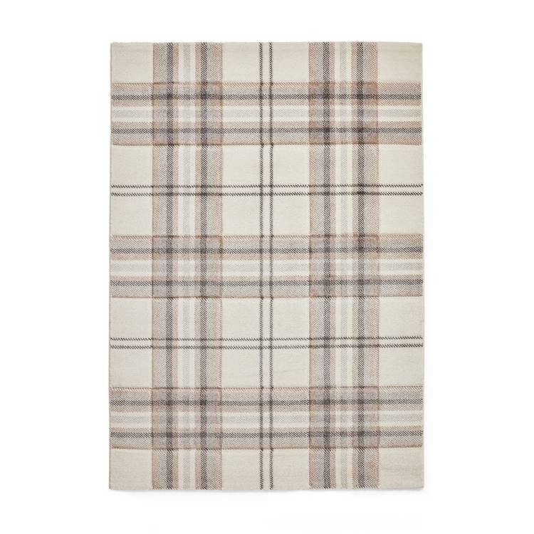 Catherine Lansfield Kelso natural short pile rug 80x150cm - British product