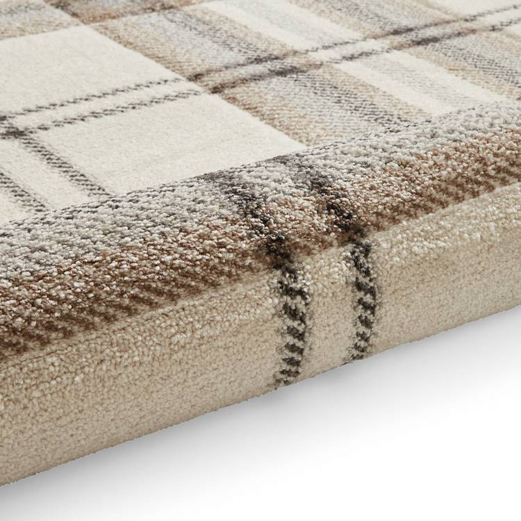 Catherine Lansfield Kelso natural short pile rug 80x150cm - British product