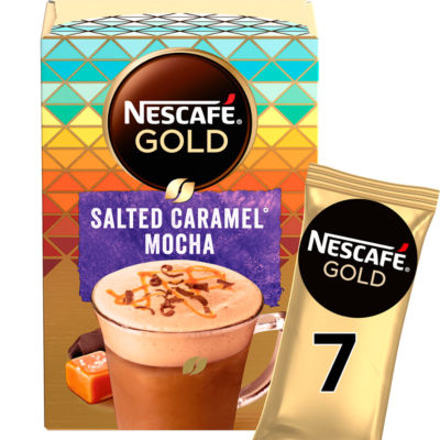 Nescafe Gold salted caramel mocha instant coffee 19g, imported from the UK
