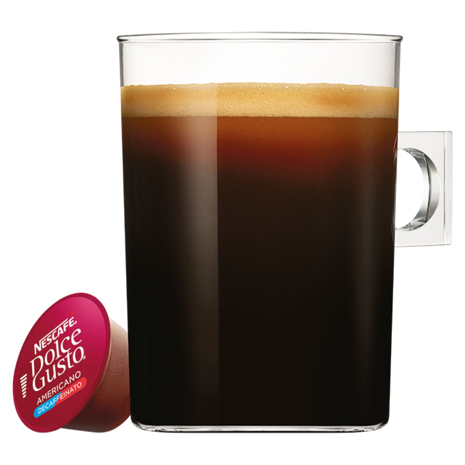 Nescafe Dolce Gusto Americano Decaffeinato coffee pods x16, imported from the UK