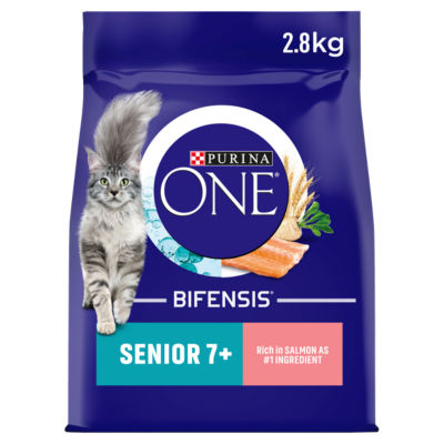 ASDA Purina ONE Senior 7+ Salmon Dry Cat Food 2.8kg- Buy online at McGrocer