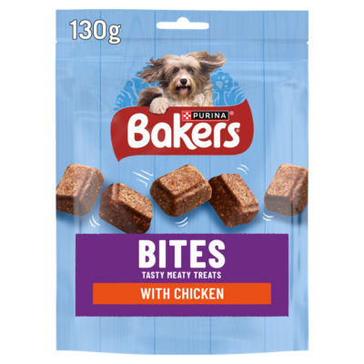 ASDA Bakers Bites Chicken Dog Treats 130g- Buy online at McGrocer