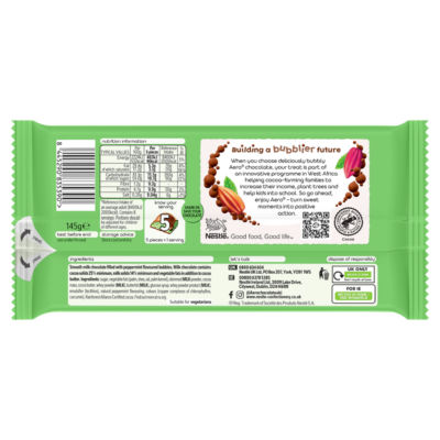 Aero Peppermint Chocolate Bar 145g - British product