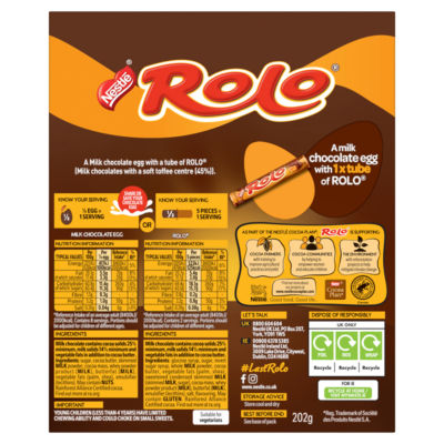Rolo milk chocolate Easter egg 202g, UK version