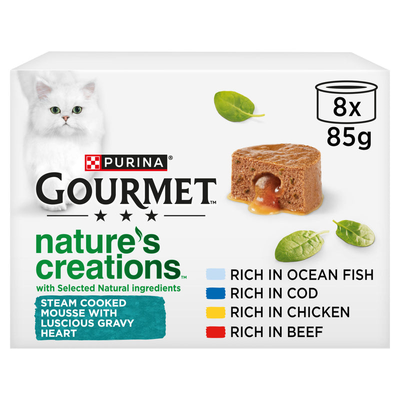 GOURMET Nature's Creations Gravy Heart wet cat food 8x85g (British brand)