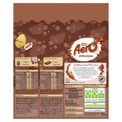 Aero milk chocolate Easter egg 186g, imported from the UK