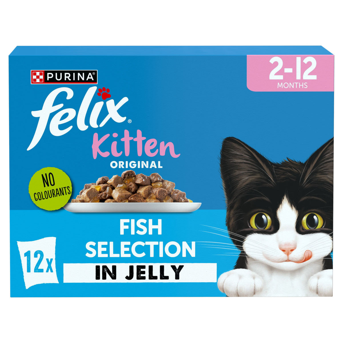 Felix kitten wet cat food fish selection in jelly 12x85g, UK version