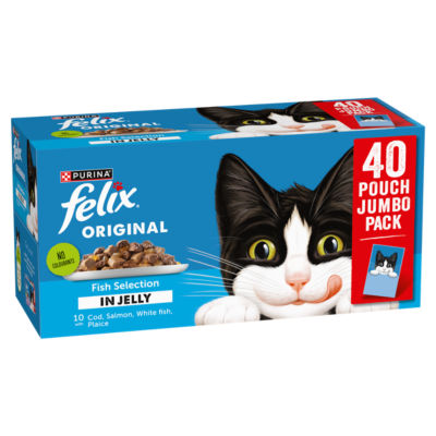 Felix Original Fish Selection wet cat food 40x85g (British brand)