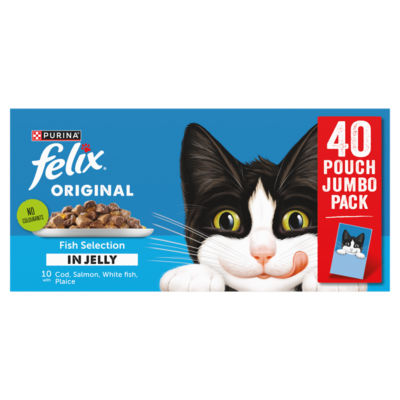 Felix Original Fish Selection wet cat food 40x85g (British brand)
