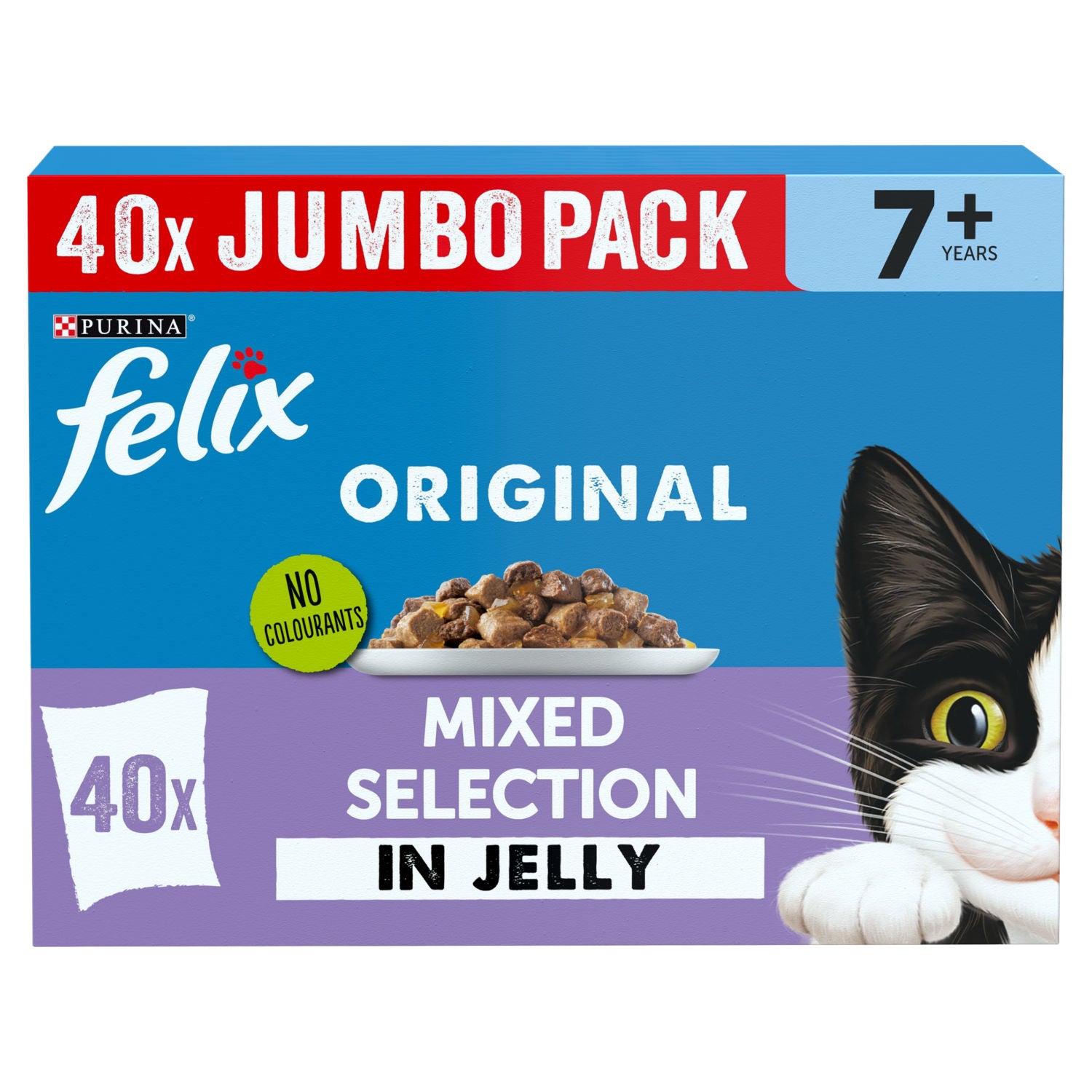 Felix Senior 7+ wet cat food mixed selection 40x85g (British brand)