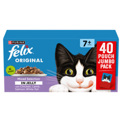 Felix Senior 7+ wet cat food mixed selection 40x85g (British brand)