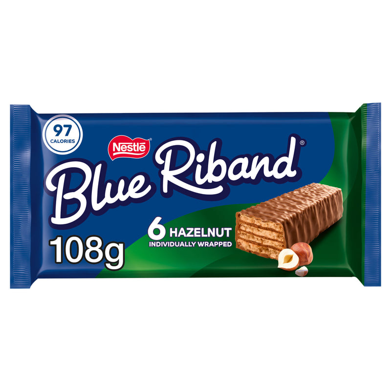Blue Riband milk chocolate hazelnut wafer bar 108g 6 pack - British product