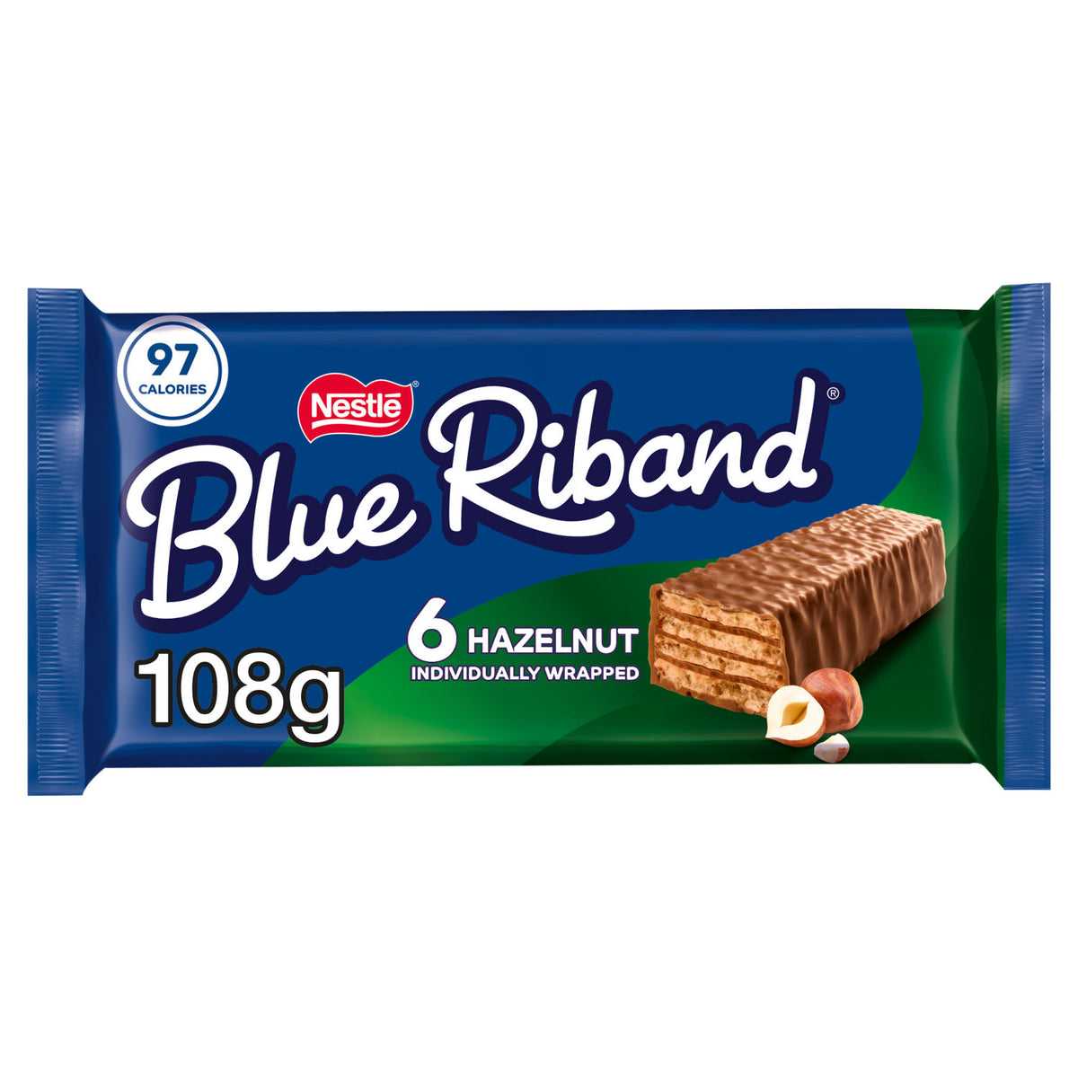 Blue Riband milk chocolate hazelnut wafer bar 108g 6 pack - British product