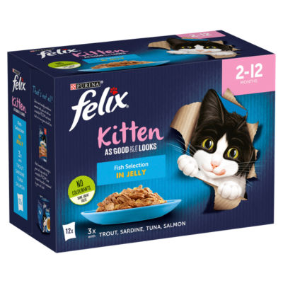 Felix As Good As it Looks Kitten Fish in Jelly Wet Cat Food 12x85g