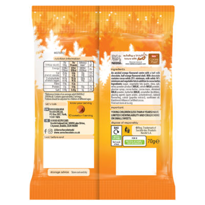 Aero Orange Bubbles aerated chocolate treat 70g, UK version