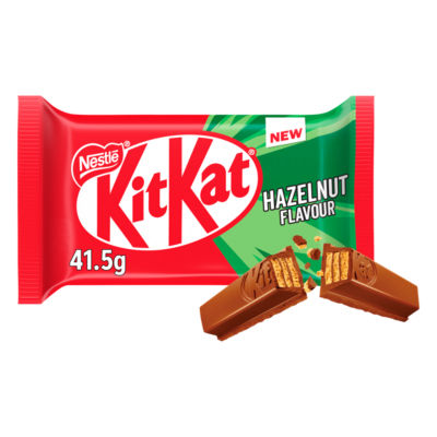 KitKat hazelnut flavour wafer bar 41.5g, imported from the UK