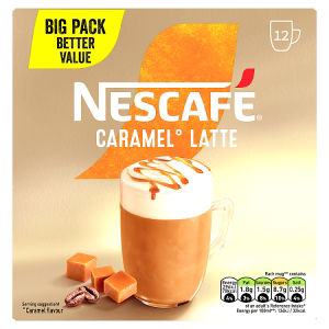 Nescafe caramel latte instant coffee sachets 12 x 17g, UK version