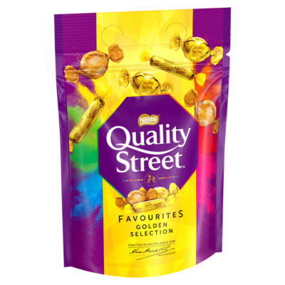 Quality Street Golden Selection chocolate bag 283g, imported from the UK