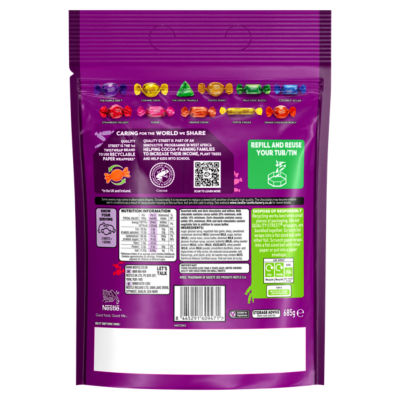 Quality Street chocolate refill bag 685g, imported from the UK