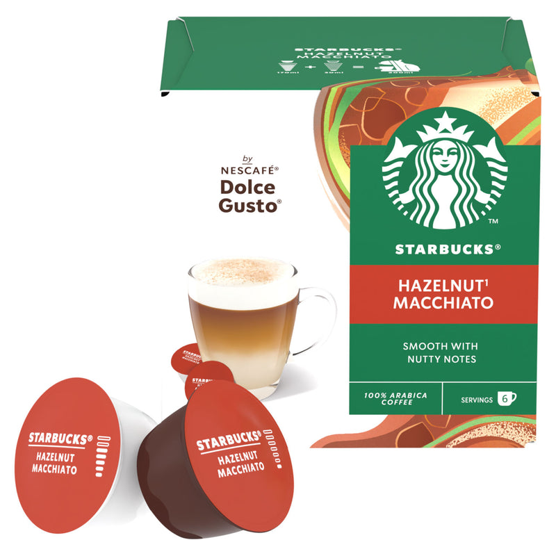 Nescafé Dolce Gusto hazelnut macchiato coffee pods 12 pack (British brand)