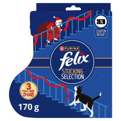 FELIX cat treats Christmas stocking 170g - British product