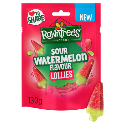 ASDA Rowntree's Lollies Sour Watermelon Flavour Sweets Sharing Bag 130g- Buy online at McGrocer